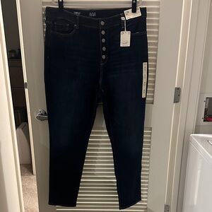a.n.a Women's High Rise Dark Blue Jeans